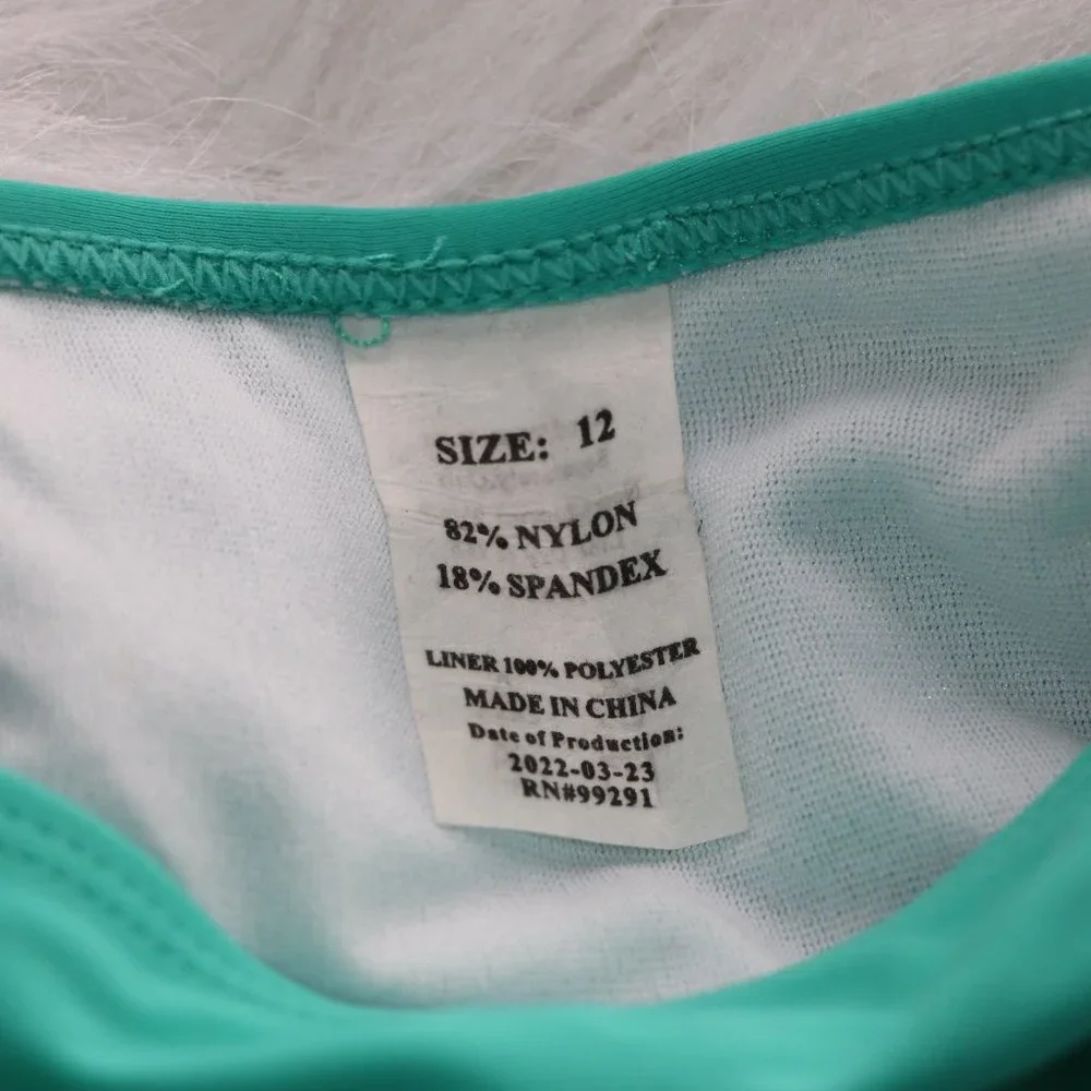Justin Allen Teal Green Kids Bikini Bottom - Size 12